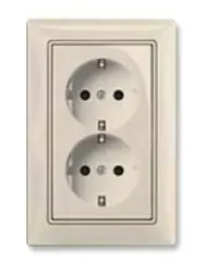 Розетка 2-местная ABB Basic 55 з/к с/у белый моноблок